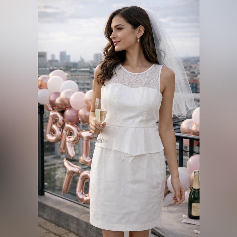 Calvin Klein Peplum Y2K Mesh Top Dress NWT Kentucky Derby